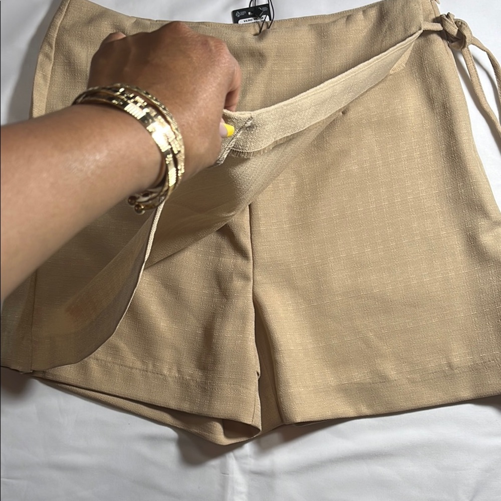 Tan Wrap Skort - Picture 2 of 3